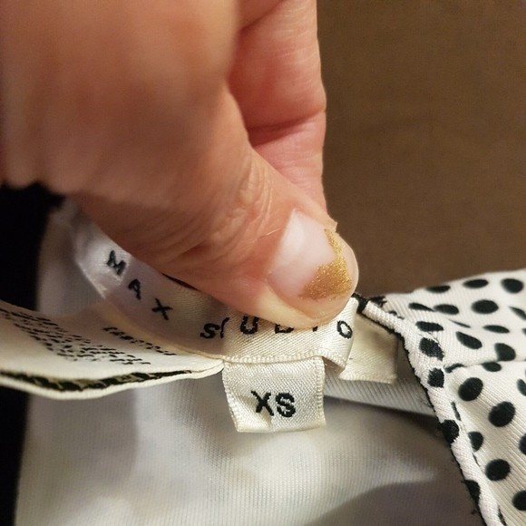 Max Studio Dress Size XS Womens Sheath Bodycon Polka Dots Striped Y2K Baddie - Picture 5 of 12